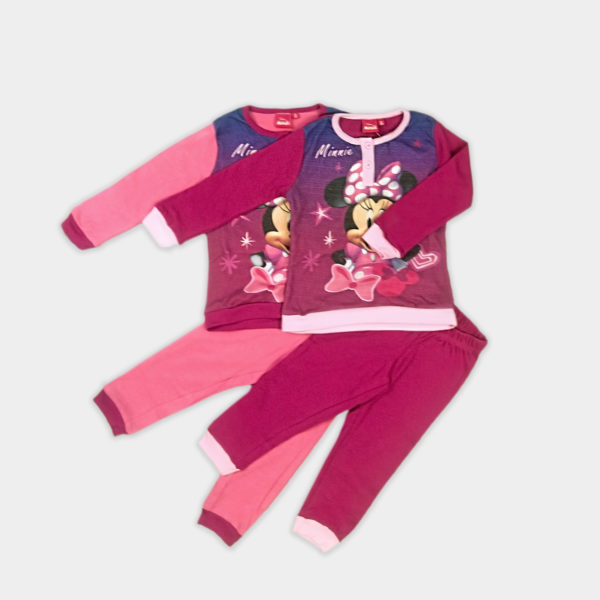 pijama interlock minnie mouse sonriente para niña