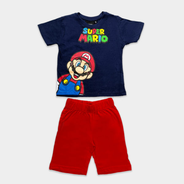 pijama de verano mario bros en marino para niño