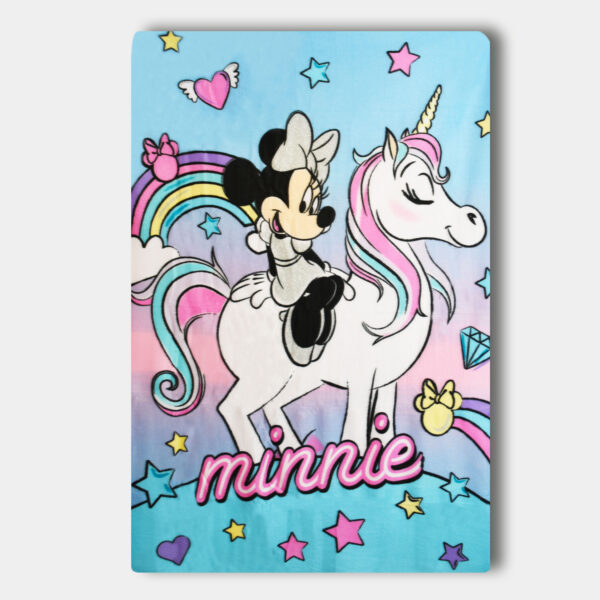 Manta Minnie y Unicornio fantástico crin de colores