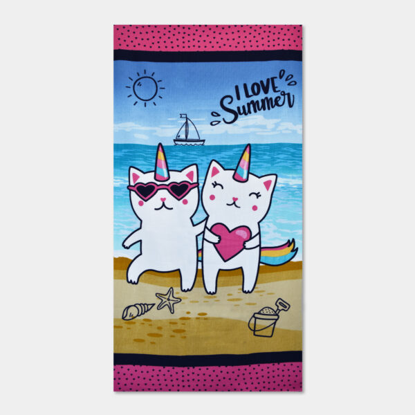 toalla playa infantil gatos unicornio