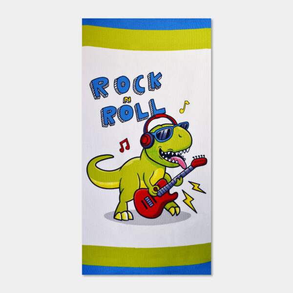 toalla playa infantil dinosaurio rockero