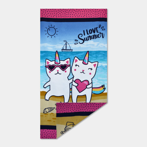 toalla playa infantil gatos unicornio verano