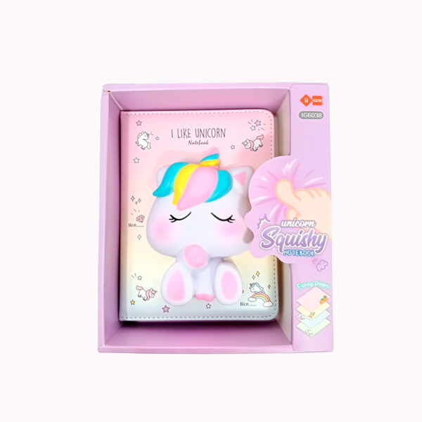 Libreta escolar squishy 3D unicornio con 128 páginas decoradas.Tonos pastel iiGEN - Imagen 4
