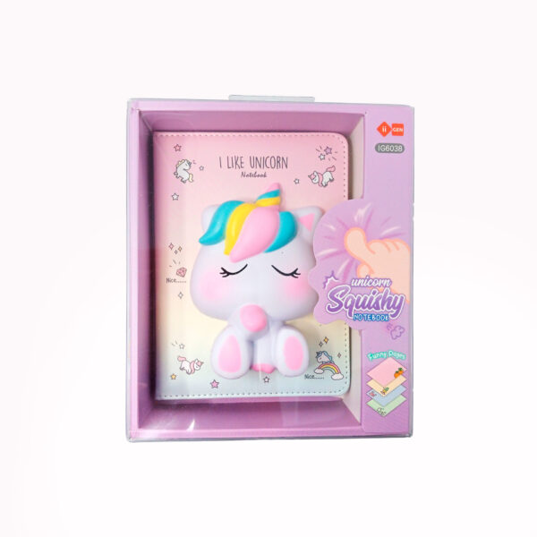 Libreta escolar squishy 3D unicornio con 128 páginas decoradas.Tonos pastel iiGEN