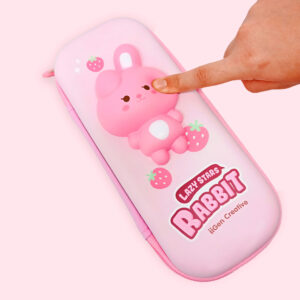 Estuche Escolar Squishy Conejo Rosa Tierno. iiGEN.