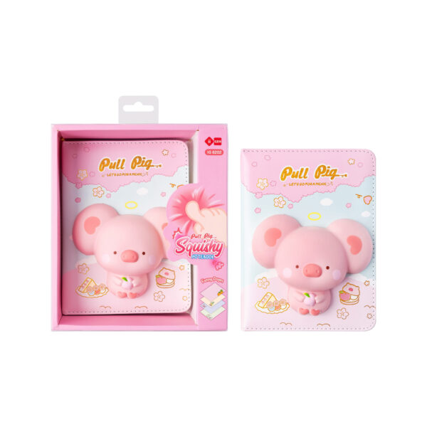 Libreta Squishy Cerdito Rosa Pull Pig iiGEN – Suave, Tierna y con 128 Páginas Decoradas